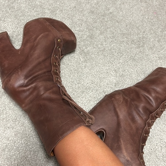 Jeffrey Campbell brown distressed boots size 7us - Picture 15 of 16